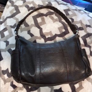 Cole Haan espresso leather zipper shoulder bag